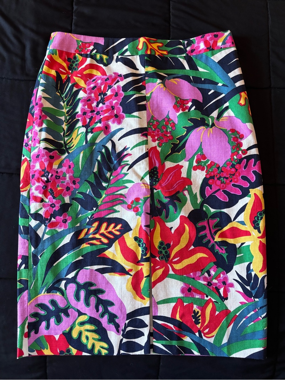 J. Crew Tropical Floral Pencil Skirt - Pink, Green, Yellow, Red, Navy